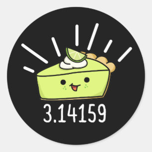 Adesivo Número de Pi da Matemática Engraçado Pie Pun Dark 
