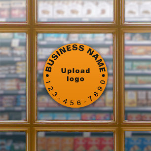 Adesivo Número De Telefone Comercial Em Laranja, Grande Vi