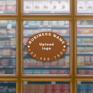 Adesivo Número De Telefone Comercial No Brown Oval Large 