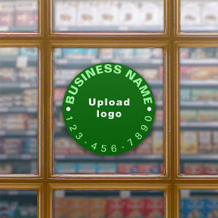 Adesivo Número De Telefone Comercial No Green Round Large