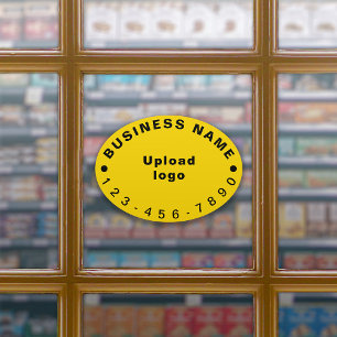 Adesivo Número de telefone comercial no vinil amarelo gran