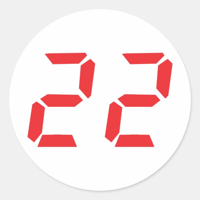 Adesivo Número digital do despertador vermelho 222 (Frente)