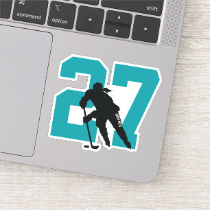 Adesivo Número do Jogador de Hóquei Personalizado do Tea