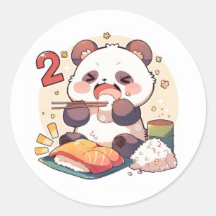 Adesivo Número Dois Anime Panda Divertido