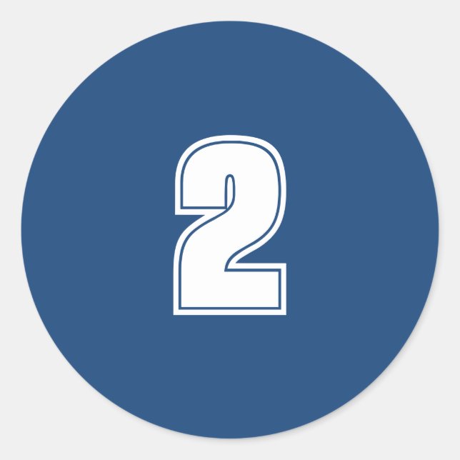 Adesivo Número dois de material de planejamento simples 2  (Frente)