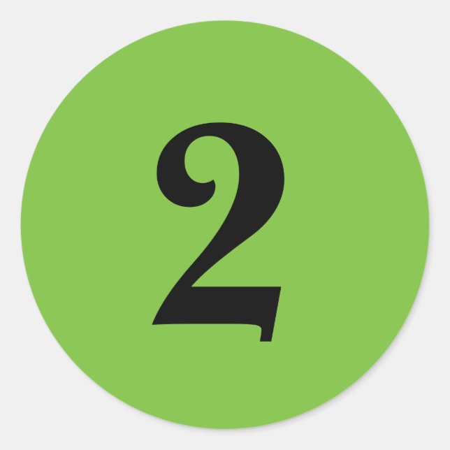 Adesivo Número dois de material de planejamento simples 2  (Frente)