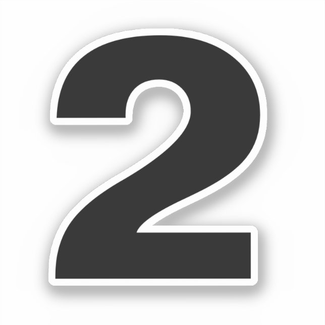 Adesivo Número dois, Stick Preto e Branco (Frente)