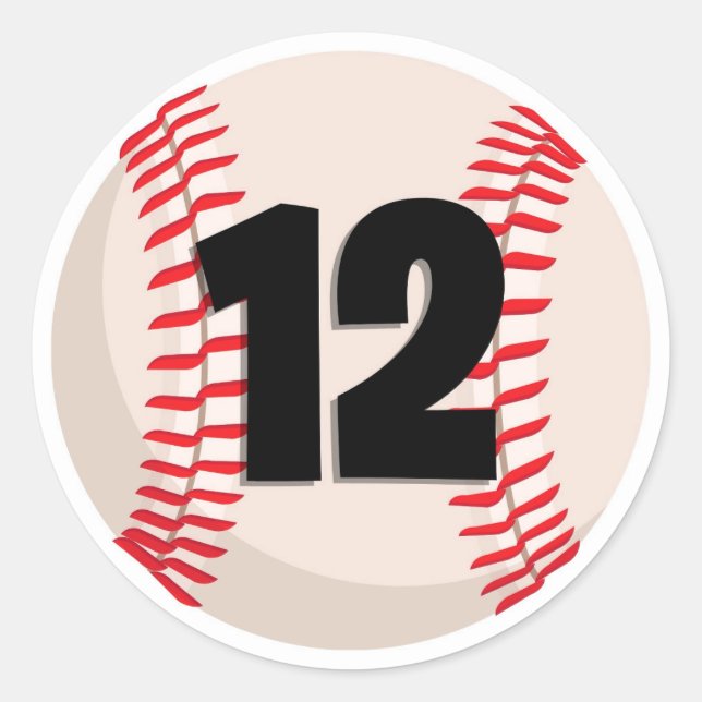 Adesivo Número Favorito do Baseball #12 (Frente)