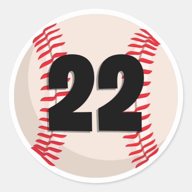 Adesivo Número Favorito do Baseball #22 (Frente)