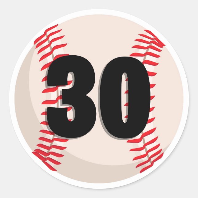 Adesivo Número Favorito do Baseball #30 (Frente)