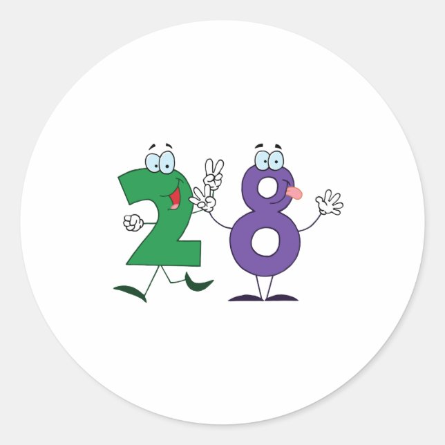 Adesivo Número Feliz 28 (Frente)
