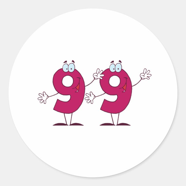 Adesivo Número Feliz 99 (Frente)