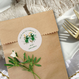 Adesivo Número Floral 15 Marfim Verde e Dourado Quinceaner