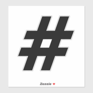 Adesivo Número Hashtag Black and White Sticker