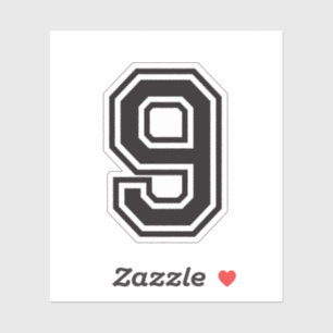 Adesivo Número nove pia batismal da faculdade de 9