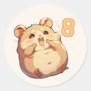 Adesivo Número Oito Anime Hamster