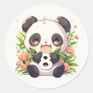 Adesivo Número Oito Anime Panda