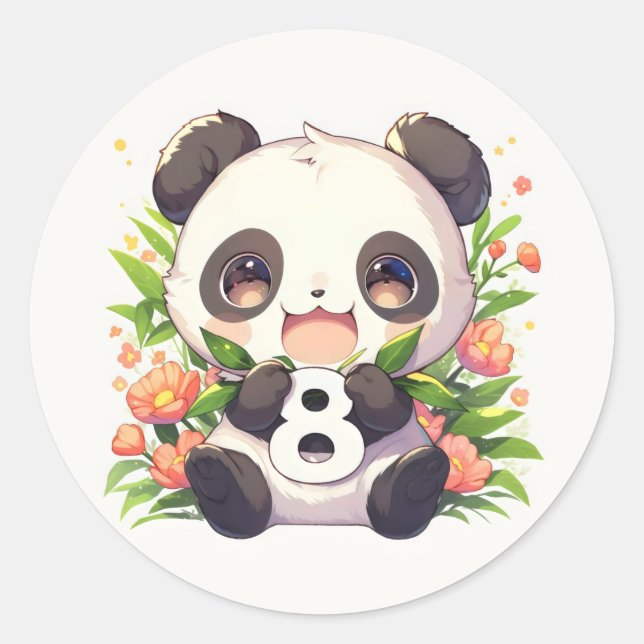 Adesivo Número Oito Anime Panda (Frente)