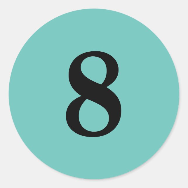 Adesivo Número Oito suprimentos de planejamento simples 8  (Frente)