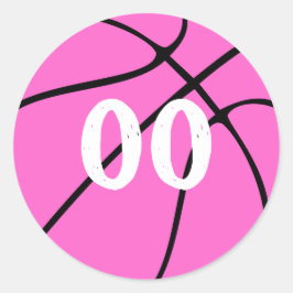 Adesivo Número ou Cartas personalizadas de basquete rosa
