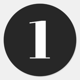 Adesivo Número personalizado moderno, idade, branco preto