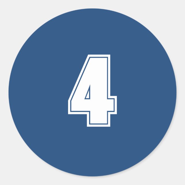 Adesivo Número quatro de material de planejamento simples  (Frente)