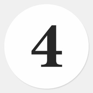 Adesivo Número quatro de material de planejamento simples 