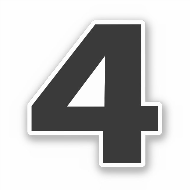 Adesivo Número Quatro, Vinheta Preta e Branca (Frente)