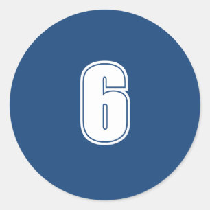 Adesivo Número seis de material de planejamento simples 6 