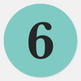 Adesivo Número seis de material de planejamento simples 6 
