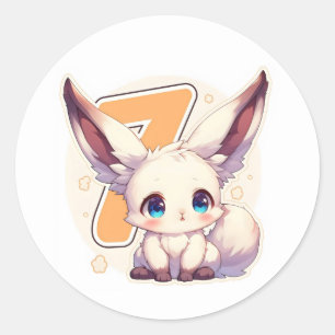 Adesivo Número Sete Animal de Anime Fofo