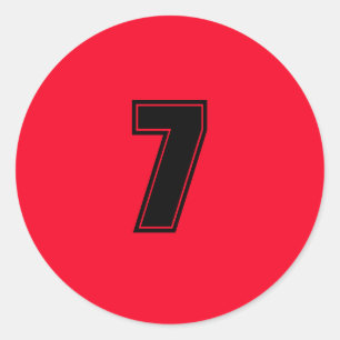 Adesivo Número Sete de material de planejamento simples 7 