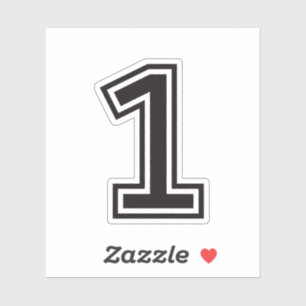 Adesivo Número um 1 pia batismal desportiva da faculdade