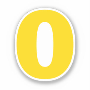 Adesivo Número Zero Dourado e White Sticker