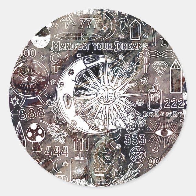 Adesivo Numerologia Sortuda Manifesta Galáxia Mágica Grung (Frente)