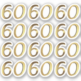 Adesivo Números 60 Faux Dourado 60 anos