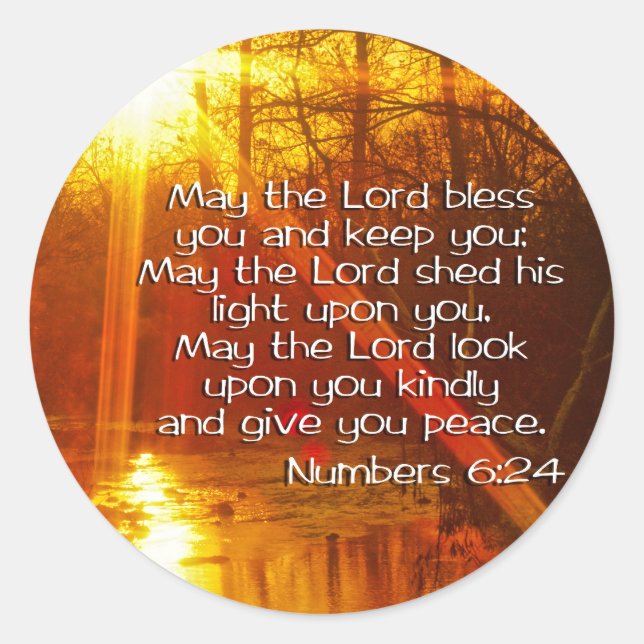 ADESIVO NÚMEROS 6:24 BÍBLIA VERSA - QUE O SENHOR O ABANHE (Frente)