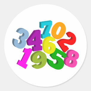 Adesivo números da matemática na cor