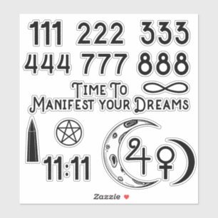 Adesivo Números da Sorte da Numerologia para Manifestar no