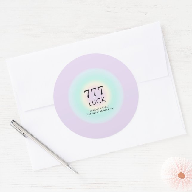 Adesivo Números de anjo Numerologia 777 Sorte (Envelope)