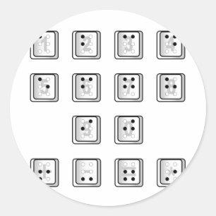 Adesivo Números de chave do computador em Braille