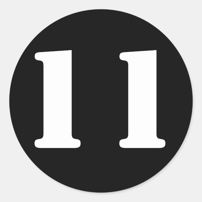 Adesivo Números de lápis por Janz Número 11 Eleven Black (Frente)
