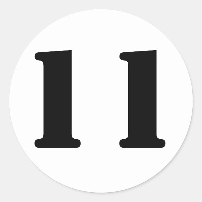 Adesivo Números de lápis por Janz Número 11 Eleven Branco (Frente)