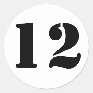 Adesivo Números de lápis por Janz Número 12, Doze Branco