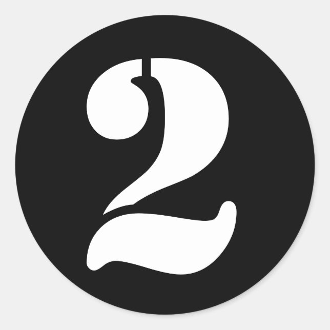 Adesivo Números de lápis por Janz Número 2 Dois Pretos (Frente)
