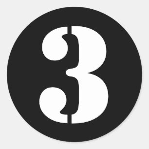 Adesivo Números de lápis por Janz Número 3 Três Pretos