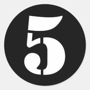Adesivo Números de lápis por Janz Número 5 Cinco Pretos