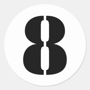 Adesivo Números de lápis por Janz Número 8 Oito Branco