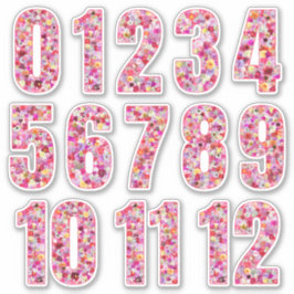 Adesivo Números Florais Rosa Doze Meses
