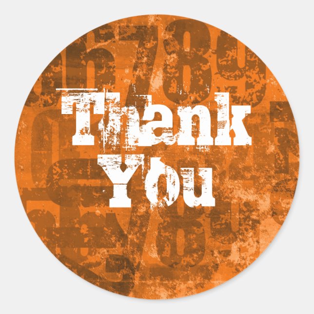 Adesivo Números grandes na textura do dourado laranja acas (Frente)